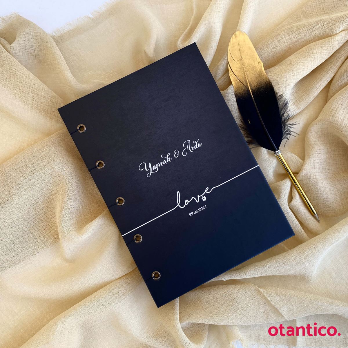 Love ve pati temalı kişiye özel hediye defter